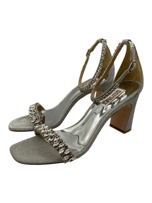 Badgley Mischka Shoe Size 8.5 Silver Textile Crystal Embellishments Sandals Silver / 8.5