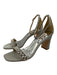 Badgley Mischka Shoe Size 8.5 Silver Textile Crystal Embellishments Sandals Silver / 8.5