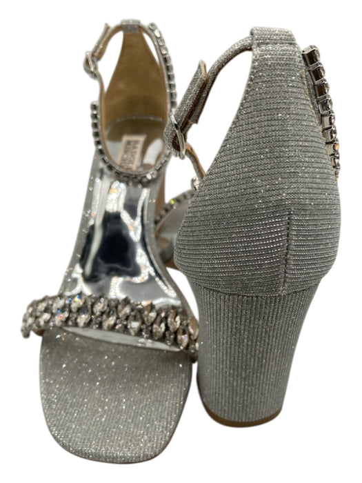 Badgley Mischka Shoe Size 8.5 Silver Textile Crystal Embellishments Sandals Silver / 8.5