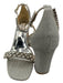 Badgley Mischka Shoe Size 8.5 Silver Textile Crystal Embellishments Sandals Silver / 8.5