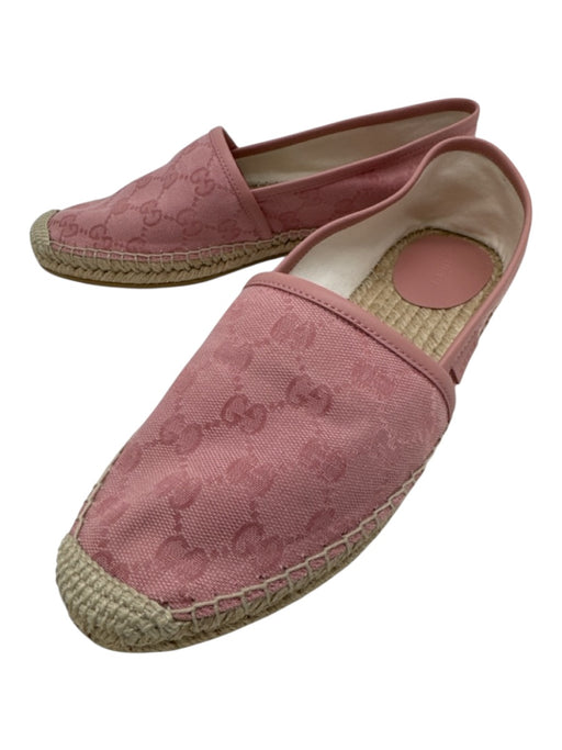 Gucci Shoe Size 39 Pink Canvas Jacquard Guccissima Whipstich Detail Flats Pink / 39