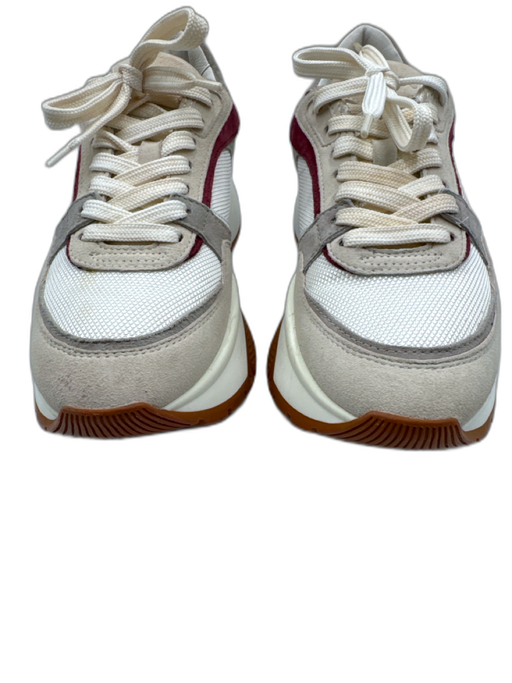 Jimmy Choo Shoe Size 39 Beige & Purple Suede & Synthetic Lace Up Sneakers Beige & Purple / 39