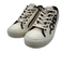 Jimmy Choo Shoe Size 38.5 Beige & Black Canvas & Leather Lace Up Sneakers Beige & Black / 38.5