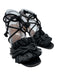 Tory Burch Shoe Size 8.5 Black Leather & Textile Rope Detail Knot Fringe Sandals Black / 8.5