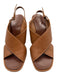 Tory Burch Shoe Size 8.5 Tan Brown Leather Upper Criss Cross Wedge Sandals Tan Brown / 8.5