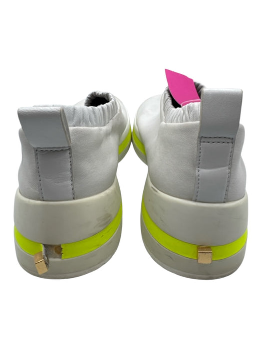 Stuart Weitzman Shoe Size 8.5 White & Neon yellow Leather Upper Sneakers White & Neon yellow / 8.5