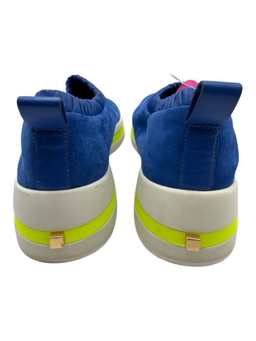 Stuart Weitzman Shoe Size 8.5 Blue, White & Neon Yellow Suede Upper Sneakers Blue, White & Neon Yellow / 8.5