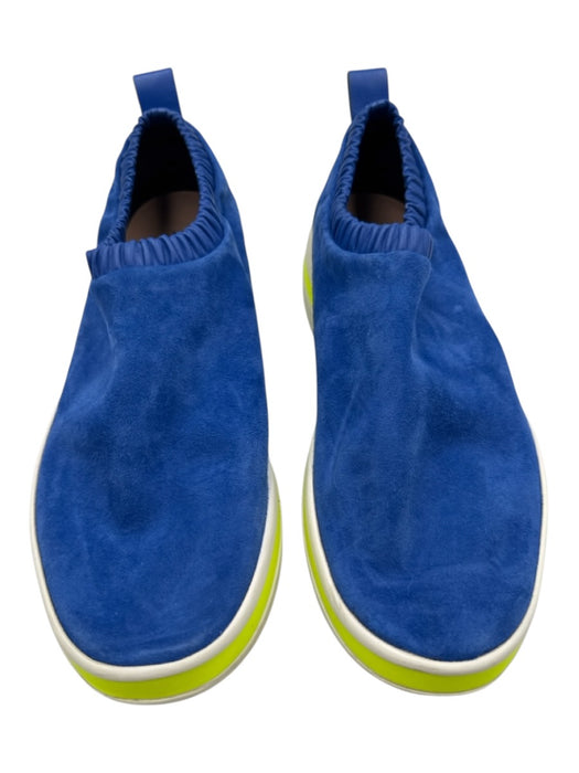 Stuart Weitzman Shoe Size 8.5 Blue, White & Neon Yellow Suede Upper Sneakers Blue, White & Neon Yellow / 8.5