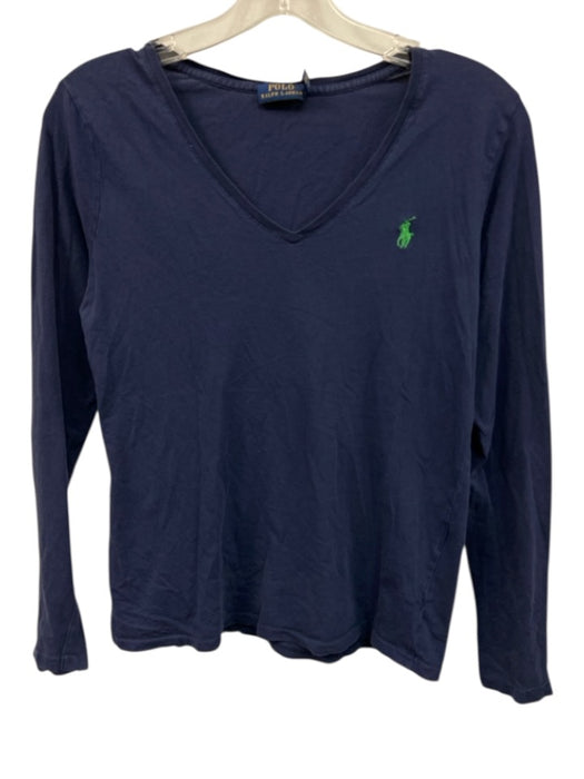Polo Ralph Lauren Size S Navy Blue Cotton V Neck Long Sleeve Top Navy Blue / S