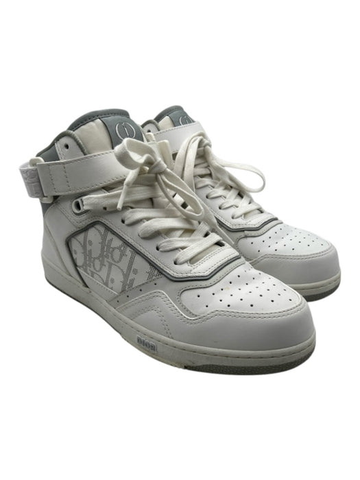 Christian Dior Shoe Size 41 White & Grey Leather High Top Sneakers White & Grey / 41