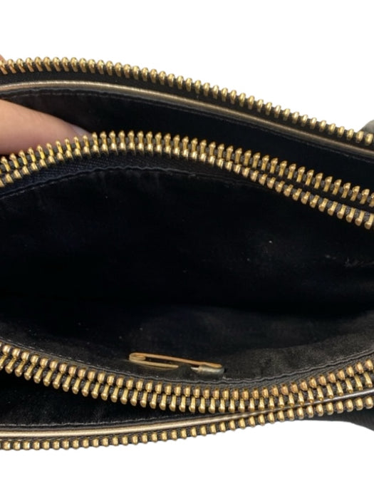Coach Black Leather Top Handle Top Zip Crossbody Strap Gold Hardware Bag Black / S
