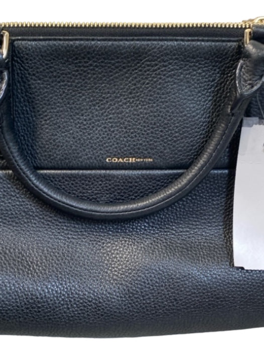 Coach Black Leather Top Handle Top Zip Crossbody Strap Gold Hardware Bag Black / S