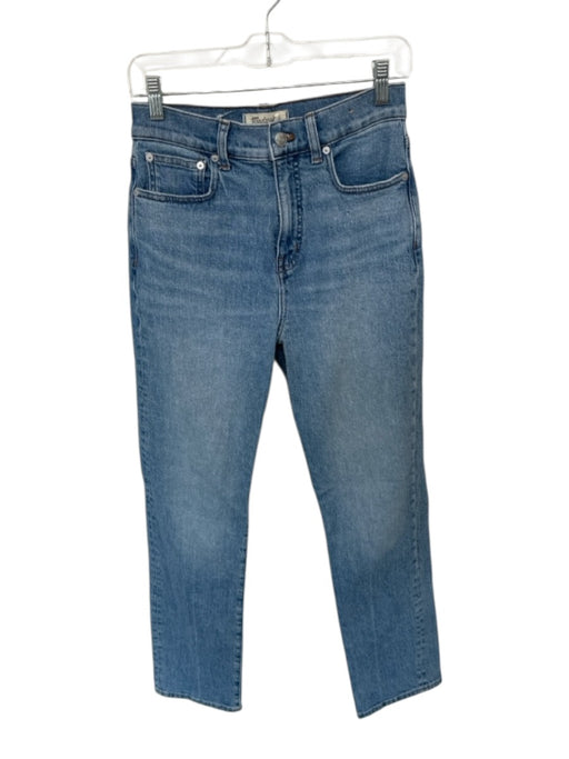 Madewell Size 26 Med Light Wash Cotton Mid Rise Straight Leg Jeans Med Light Wash / 26