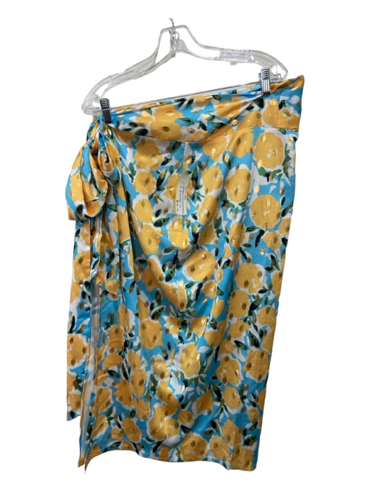 Never Fully Dressed Size 4 Blue & Yellow Polyester Abstract Floral Skirt Set Blue & Yellow / 4