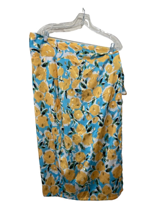 Never Fully Dressed Size 4 Blue & Yellow Polyester Abstract Floral Skirt Set Blue & Yellow / 4