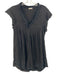 Poupette St. Barth Size XS Black Viscose Ruffle Cap Sleeve Pintuck Fringe Dress Black / XS