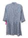 Tuckernuck Size Small Blue & White Polyester Long Sleeve Striped Gathered Dress Blue & White / Small