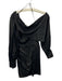 Simkhai Size 8 Black Polyester Long Sleeve Pleated Satin Off Shoulder Dress Black / 8