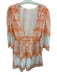 Borgo De Nor Size 6 Orange & White Cotton Long Sleeve Floral Lace Tie Back Dress Orange & White / 6