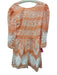 Borgo De Nor Size 6 Orange & White Cotton Long Sleeve Floral Lace Tie Back Dress Orange & White / 6