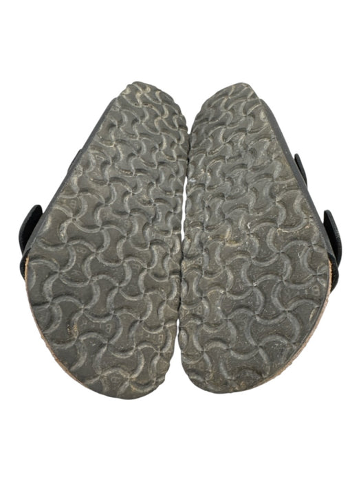 Birkenstock Shoe Size 39 Black Leather Open Double Buckle silver hardware Flats Black / 39