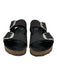 Birkenstock Shoe Size 39 Black Leather Open Double Buckle silver hardware Flats Black / 39