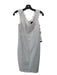 Adrianna Papell Size 4 White & Black Polyester Striped V Neck & Back Dress White & Black / 4