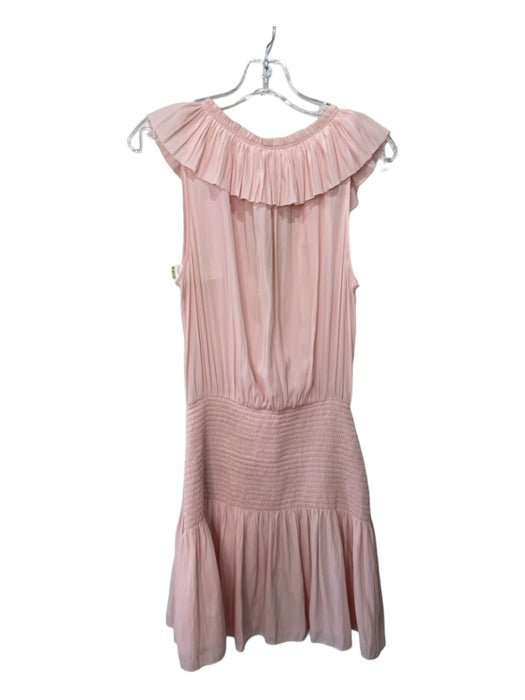 Ramy Brook Size S Pale Pink Polyester Smocked Pop Over Sleeveless Dress Pale Pink / S