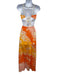 Revolve x aguabendita Size XS Orange, Yellow, Pink Polyester Cut Outs Maxi Dress Orange, Yellow, Pink / XS