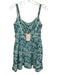 Alexis Size XS Teal Blue & White Acetate & Viscose Sleeveless Jacquard Dress Teal Blue & White / XS