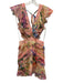 PatBo Size 2 Pink, Yellow, Multi Polyester Ruffle Cap Sleeve Floral Print Dress Pink, Yellow, Multi / 2