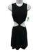 Maje Size 34 Black Viscose & Polyamide Sleeveless Cut Outs Knit Mini Dress Black / 34
