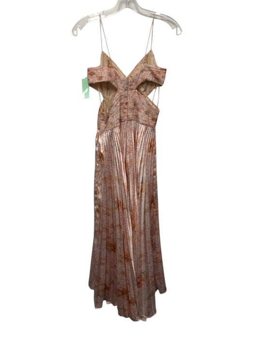 AMUR Size 0 Orange, Pink, Blue Polyester Spaghetti Strap Abstract Print Dress Orange, Pink, Blue / 0