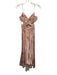 AMUR Size 0 Orange, Pink, Blue Polyester Spaghetti Strap Abstract Print Dress Orange, Pink, Blue / 0