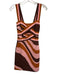 Significant Other Size 4 Pink, Orange, Brown Viscose & Nylon Sleeveless Dress Pink, Orange, Brown / 4