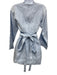 Bondi Born Size XS Light Blue Linen Long Sleeve Cut Outs Waist tie Mini Dress Light Blue / XS