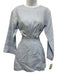 Bondi Born Size XS Light Blue Linen Long Sleeve Cut Outs Waist tie Mini Dress Light Blue / XS