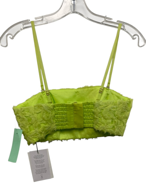 Aje Size 4 Lime Green Polyester Textured Back Zip Crop Top Midi Skirt Set Lime Green / 4
