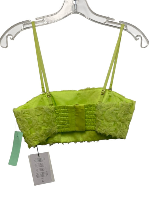 Aje Size 4 Lime Green Polyester Textured Back Zip Crop Top Midi Skirt Set Lime Green / 4