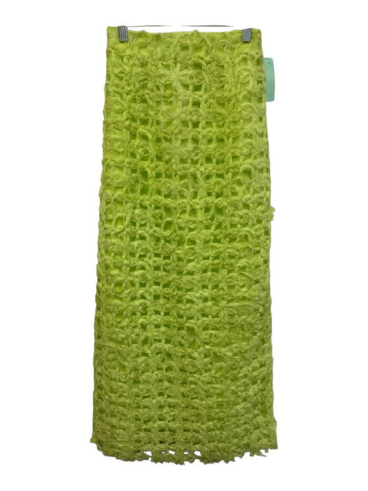 Aje Size 4 Lime Green Polyester Textured Back Zip Crop Top Midi Skirt Set Lime Green / 4