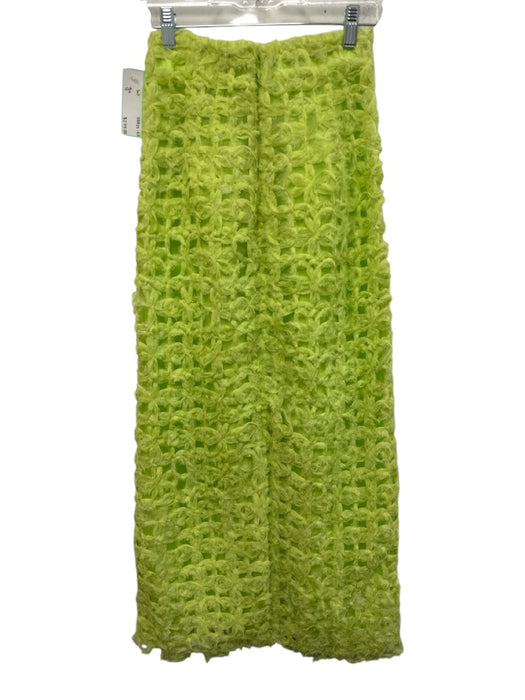 Aje Size 4 Lime Green Polyester Textured Back Zip Crop Top Midi Skirt Set Lime Green / 4