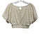Free People Size XS Cream Polyester Short Puff Sleeve Textured Midi Skirt Set Cream / XS