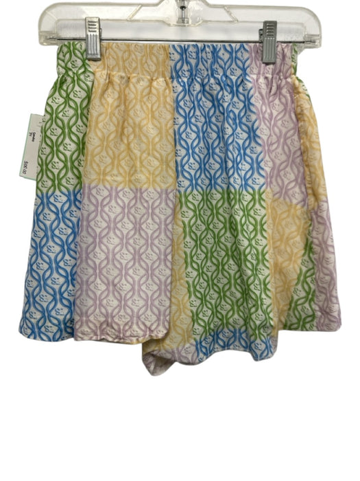 Sandro Size 34 Blue, Purple, Multi Linen & Viscose Short Sleeve Short Set Blue, Purple, Multi / 34