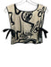 Alexis Size XS Cream & Black Cotton & Elastane Sleeveless Side Ties Top Cream & Black / XS