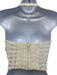 Cult Gaia Size XS White & Gold Linen & Rayon Halter Neck Gold detail Crop Top White & Gold / XS
