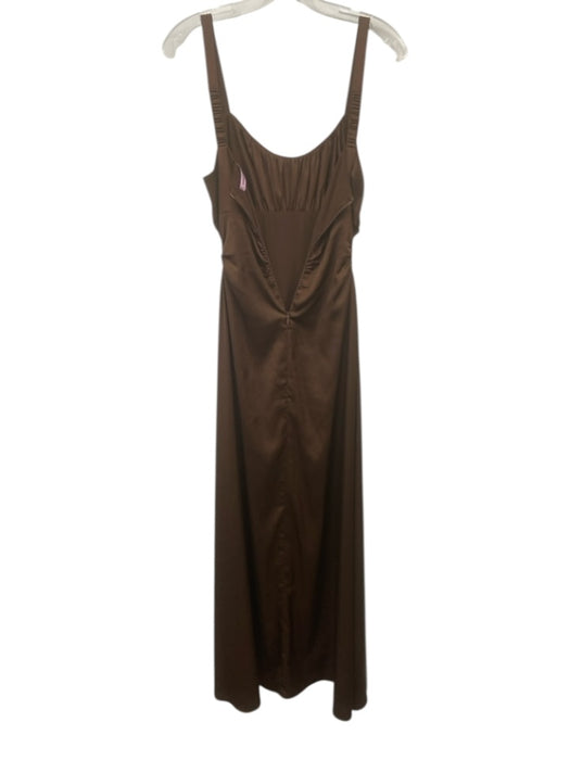 Hansen & Gretel Size S Brown Polyester Cut Outs Sleeveless Maxi Dress Brown / S