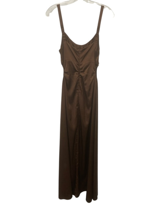 Hansen & Gretel Size S Brown Polyester Cut Outs Sleeveless Maxi Dress Brown / S