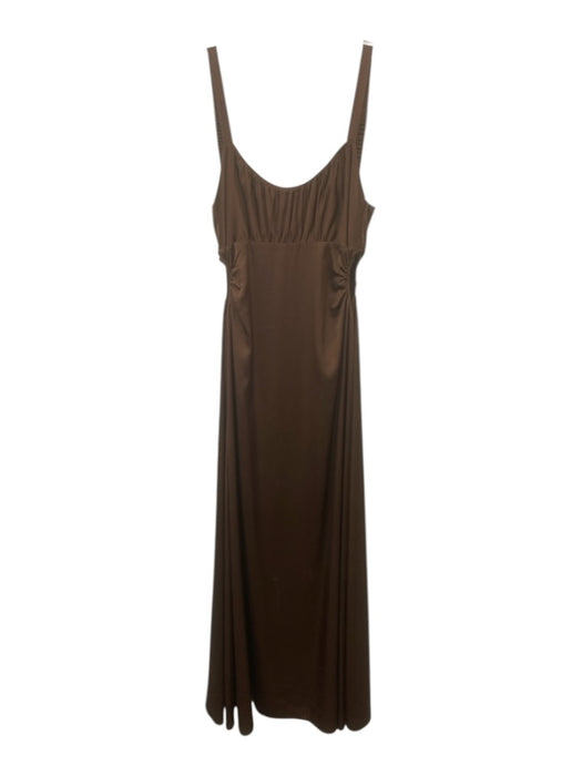 Hansen & Gretel Size S Brown Polyester Cut Outs Sleeveless Maxi Dress Brown / S