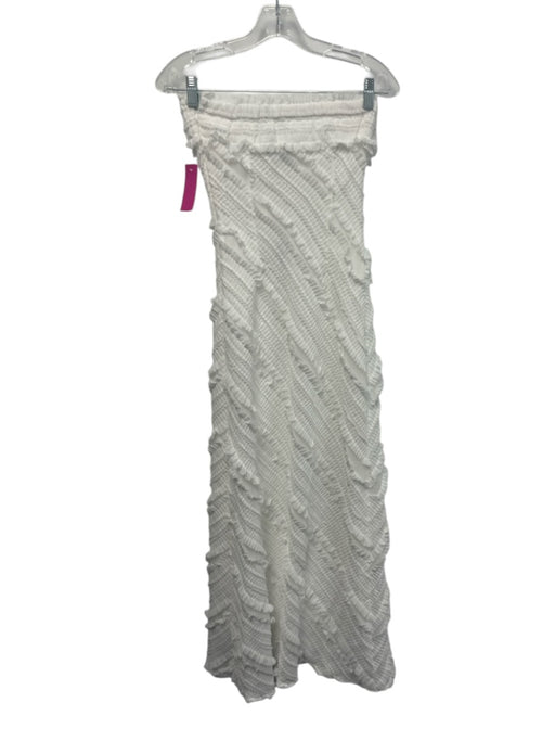 endless rose Size XS White Polyester Strapless Ruffles Maxi Dress White / XS