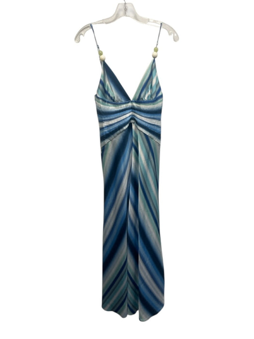 Significant Other Size 2 Blue Print Polyethylene Diagonal Stripe Pintuck Dress Blue Print / 2